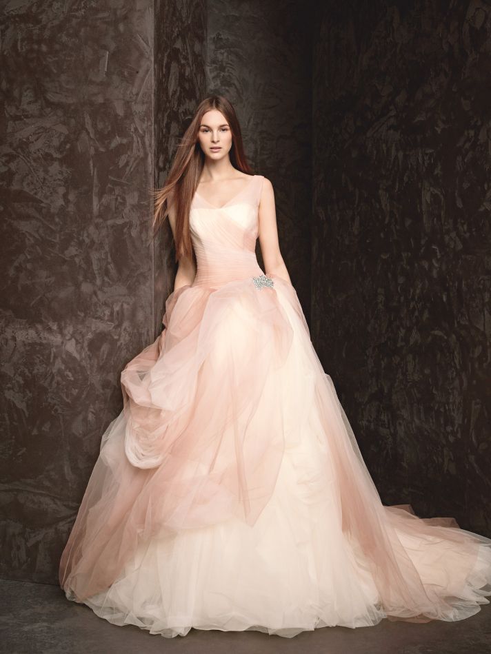 vera wang pink tulle ombre dress